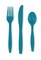 Party Central 3-Piece Disposable Party Cutlery Sets - 7.5" - Turquoise Blue - Club Pack of 288